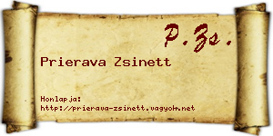 Prierava Zsinett névjegykártya